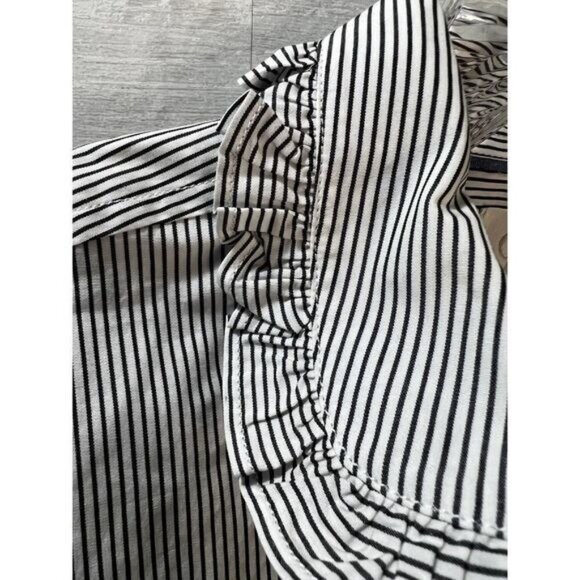 J.Crew Classic-fit Ruffleneck Shirt Stripe Size 2‎ NWOT - Picture 6 of 9
